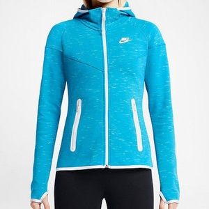 Nike Womens Tech Fleece Light Blue Hoodie Jacket